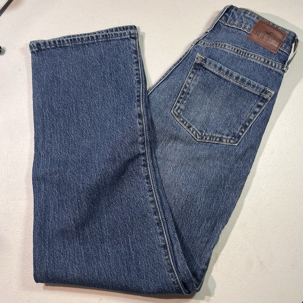 Hollister Women's Ultra High-Rise Dad Jeans Size 0R W25 L29 Blue Denim EUC